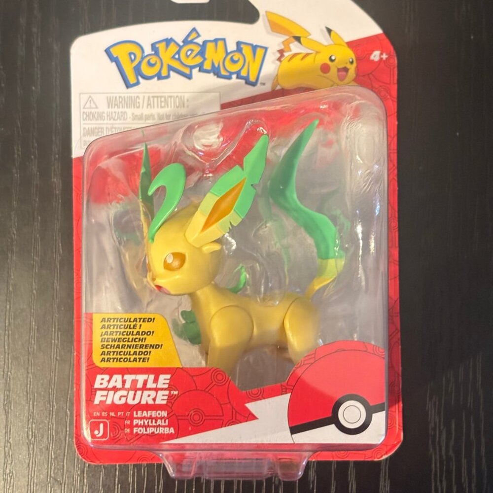 Pokemon Battle Figure Leafeon Articulated Jazwares 3" NIB Sealed Grass Eevee